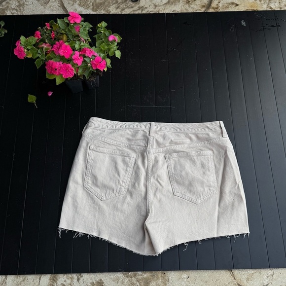 Torrid Cream Jean Shorts Distressed Button fly Denim Shorts  size 10 - Picture 3 of 9
